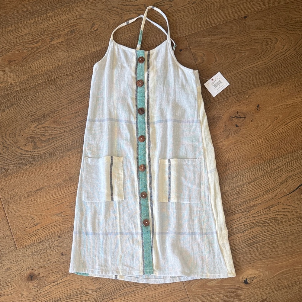BNWT O’Neill Kids Striped Dress with Button Detail